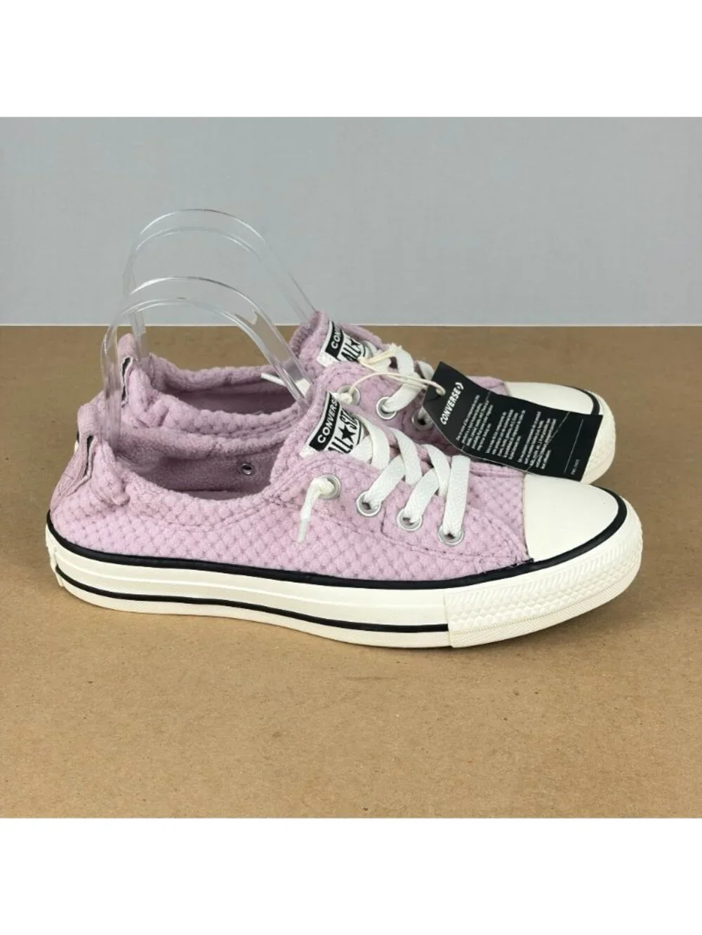 Converse Chuck Taylor All Star Shoreline Faux Fur Sneakers Womens 7 Violet White